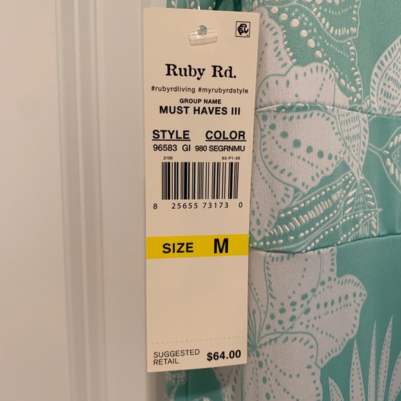 Ruby Rd. Sleevelss Maxi Dress Size Medium Sea Green NWT - Picture 7 of 8